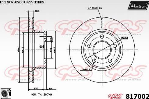 Maxtech 817002.0060 - Brake Disc autospares.lv