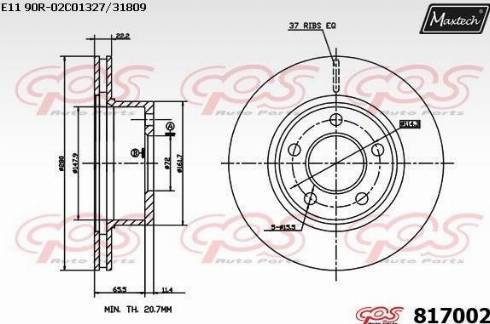 Maxtech 817002.0000 - Brake Disc autospares.lv