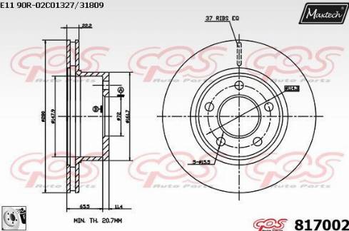 Maxtech 817002.0080 - Brake Disc autospares.lv