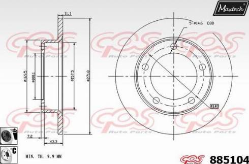 Maxtech 885104.6060 - Brake Disc autospares.lv