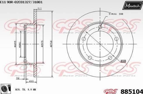 Maxtech 885104.0060 - Brake Disc autospares.lv