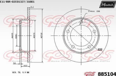 Maxtech 885104.0000 - Brake Disc autospares.lv