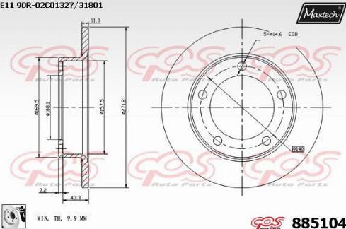 Maxtech 885104.0080 - Brake Disc autospares.lv