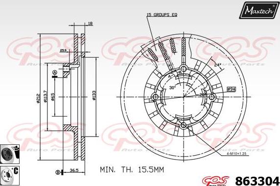 Maxtech 885104 - Brake Disc autospares.lv