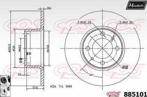 Maxtech 885101.6060 - Brake Disc autospares.lv