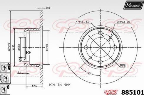 Maxtech 885101.6880 - Brake Disc autospares.lv