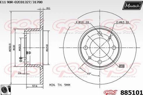 Maxtech 885101.0060 - Brake Disc autospares.lv