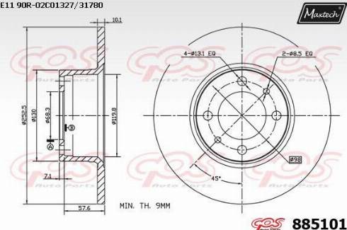 Maxtech 885101.0000 - Brake Disc autospares.lv