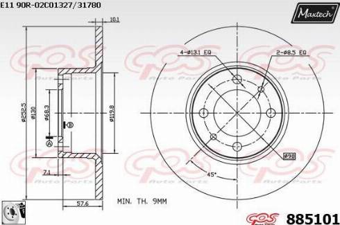 Maxtech 885101.0080 - Brake Disc autospares.lv