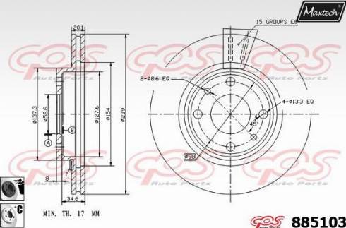 Maxtech 885103.6060 - Brake Disc autospares.lv