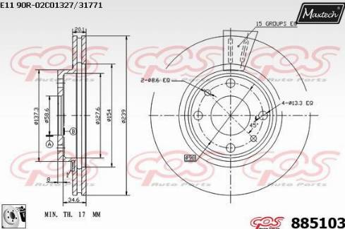 Maxtech 885103.0080 - Brake Disc autospares.lv