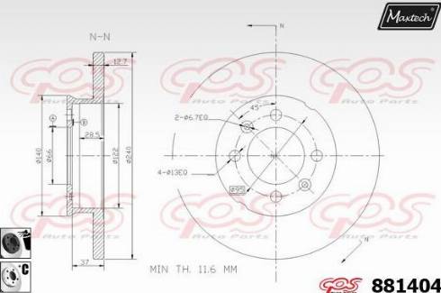 Maxtech 881404.6060 - Brake Disc autospares.lv