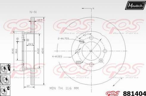 Maxtech 881404.6880 - Brake Disc autospares.lv