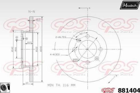 Maxtech 881404.0060 - Brake Disc autospares.lv