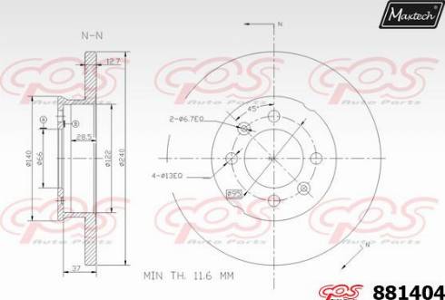 Maxtech 881404.0000 - Brake Disc autospares.lv