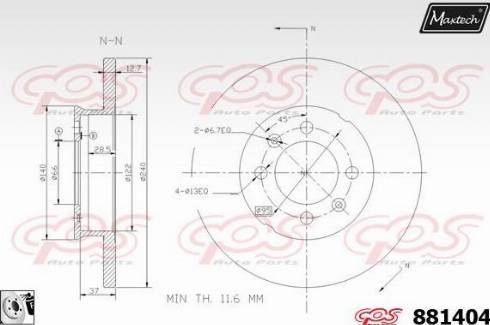 Maxtech 881404.0080 - Brake Disc autospares.lv