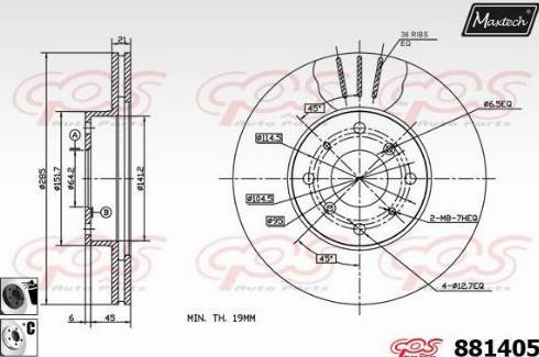 Maxtech 881405.6060 - Brake Disc autospares.lv