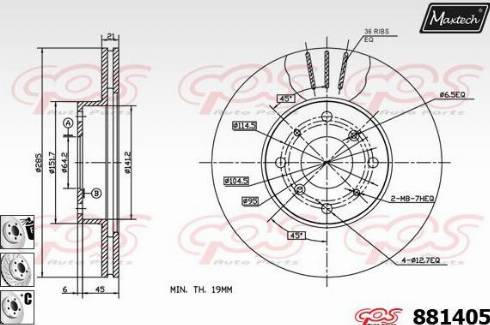 Maxtech 881405.6880 - Brake Disc autospares.lv