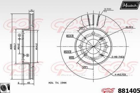 Maxtech 881405.0060 - Brake Disc autospares.lv