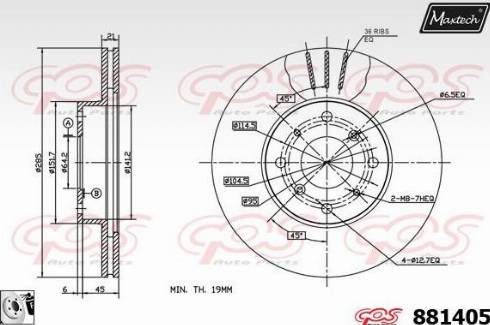 Maxtech 881405.0080 - Brake Disc autospares.lv