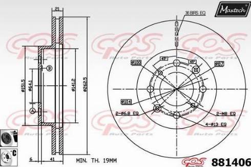 Maxtech 881406.6060 - Brake Disc autospares.lv