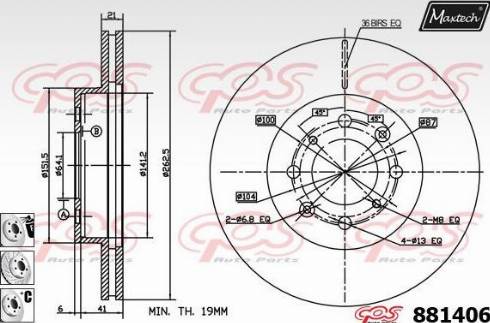 Maxtech 881406.6880 - Brake Disc autospares.lv