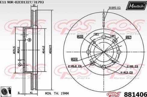 Maxtech 881406.0060 - Brake Disc autospares.lv