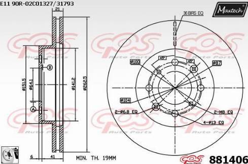 Maxtech 881406.0080 - Brake Disc autospares.lv