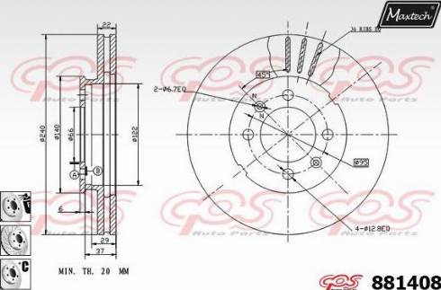 Maxtech 881408.6980 - Brake Disc autospares.lv