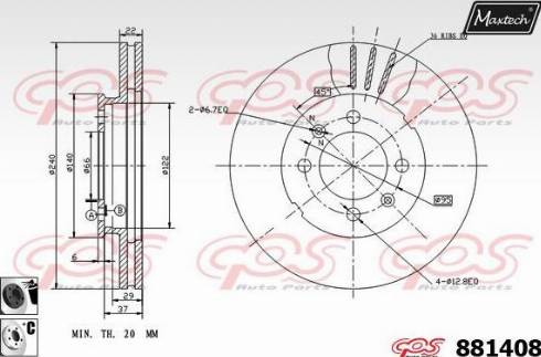 Maxtech 881408.6060 - Brake Disc autospares.lv