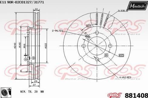 Maxtech 881408.0060 - Brake Disc autospares.lv