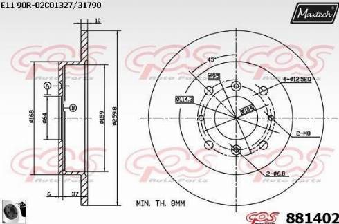 Maxtech 881402.0060 - Brake Disc autospares.lv