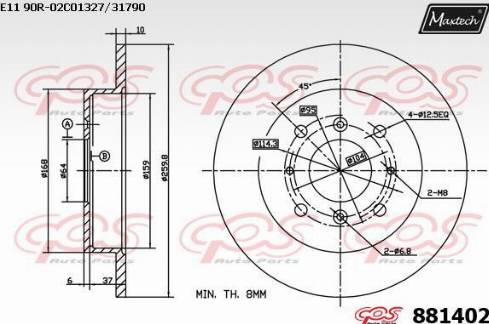 Maxtech 881402.0000 - Brake Disc autospares.lv