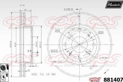 Maxtech 881407.6060 - Brake Disc autospares.lv