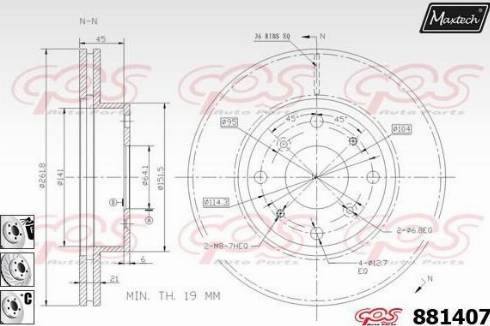 Maxtech 881407.6880 - Brake Disc autospares.lv