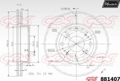 Maxtech 881407.0000 - Brake Disc autospares.lv