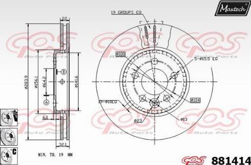 Maxtech 881414.6980 - Brake Disc autospares.lv