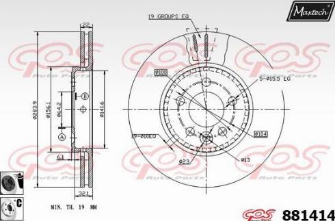 Maxtech 881414.6060 - Brake Disc autospares.lv