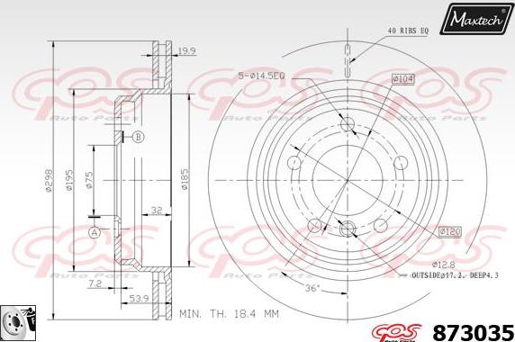 Maxtech 881413 - Brake Disc autospares.lv