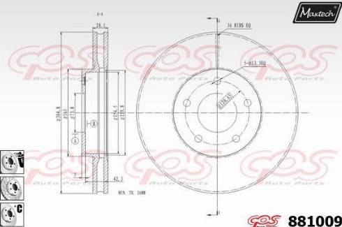 Maxtech 881009.6880 - Brake Disc autospares.lv