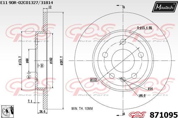 Maxtech 881009 - Brake Disc autospares.lv