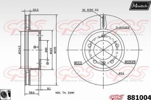 Maxtech 881004.0060 - Brake Disc autospares.lv