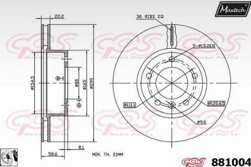 Maxtech 881004.0080 - Brake Disc autospares.lv