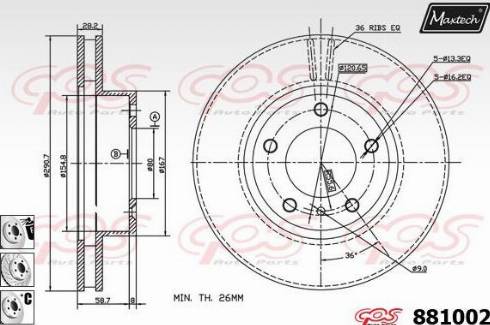 Maxtech 881002.6980 - Brake Disc autospares.lv