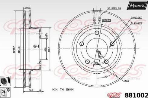 Maxtech 881002.6060 - Brake Disc autospares.lv