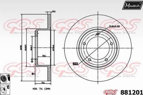 Maxtech 881201.6060 - Brake Disc autospares.lv