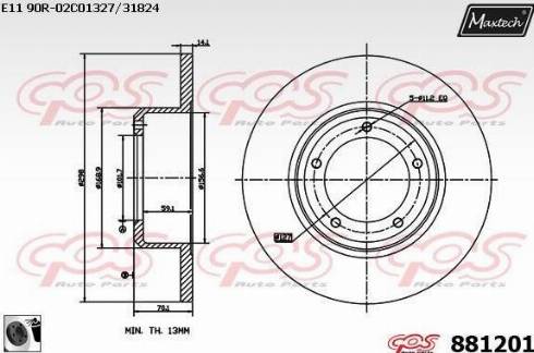 Maxtech 881201.0060 - Brake Disc autospares.lv