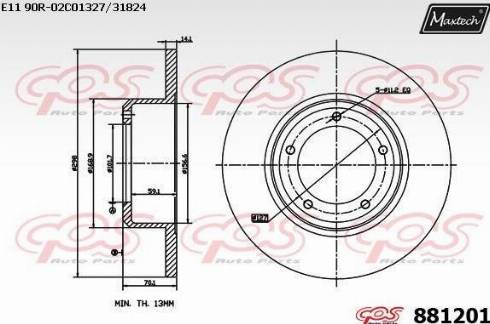 Maxtech 881201.0000 - Brake Disc autospares.lv