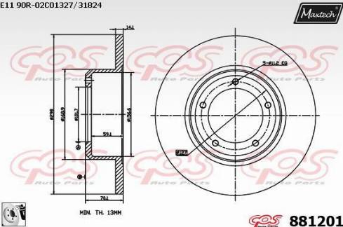 Maxtech 881201.0080 - Brake Disc autospares.lv