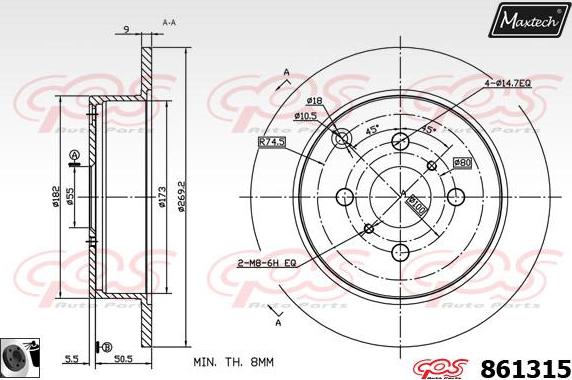 Maxtech 881201 - Brake Disc autospares.lv